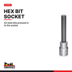 Teng Tools 1/2 inch drive metric long hex bit socket with an S2 steel hex bit pressed in