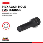 Teng Tools 1/2 inch drive SAE DIN hex bit impact socket for in-hex screws and grub screws