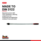 Teng Tools 1/2 inch drive breaker bar DIN 3122, 450 or 600 mm, manufactured to DIN 3122 standards