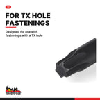 Teng Tools 1/2 inch drive TX (Torx) impact socket DIN, TX10 to TX70, designed for use with fastenings with a TX hole