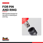 Teng Tools 1/2 inch drive TX (Torx) impact socket DIN, TX10 to TX70, DIN standard design for use with a retaining pin and