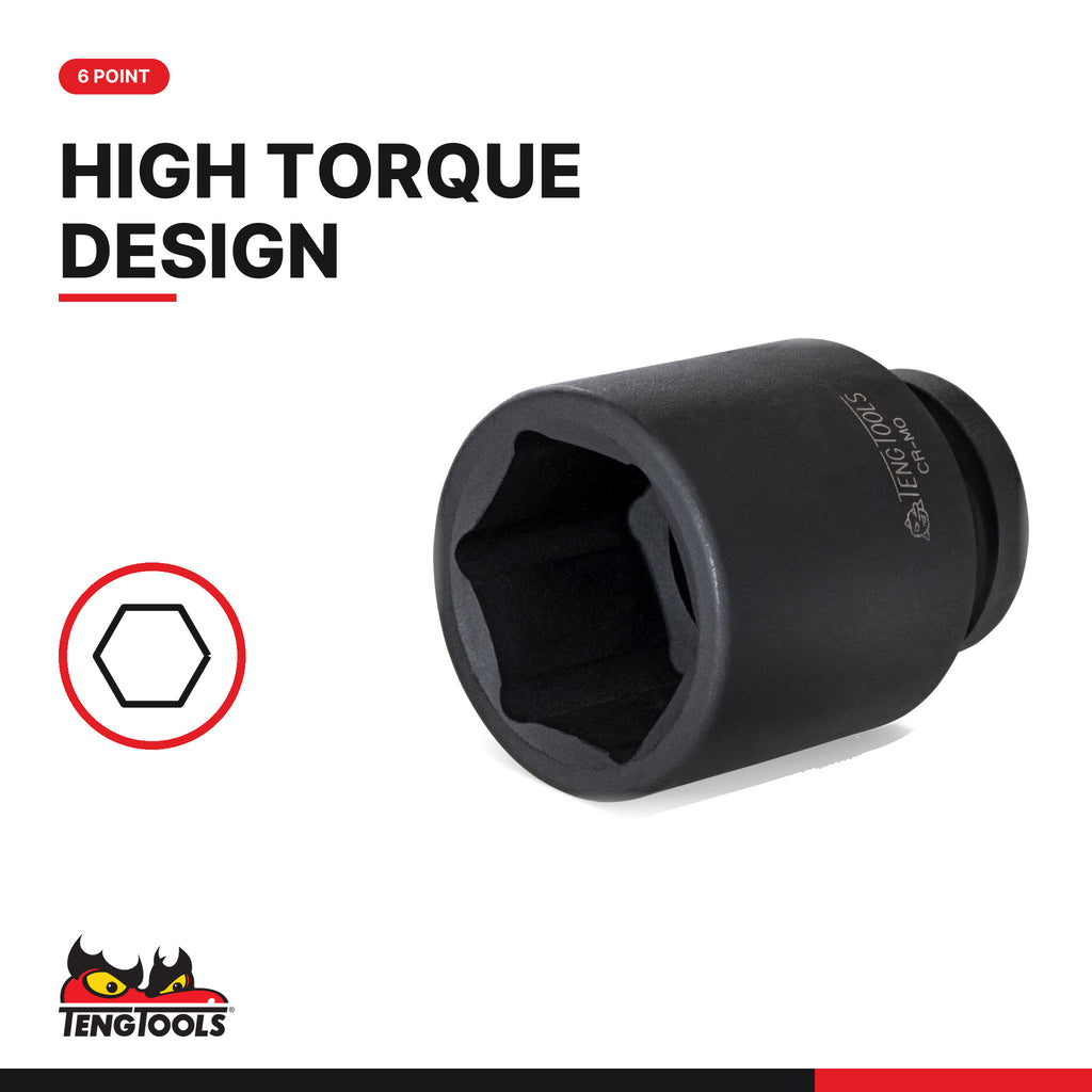 Teng Tools 1/4 inch drive 6-point metric ANSI impact socket, 6-point high torque design