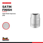 Teng Tools 1/4 inch drive metric hex bit socket with a satin finish, chrome vanadium