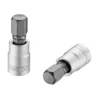 Teng Tools 1/4 inch drive metric hex bit socket on a white background