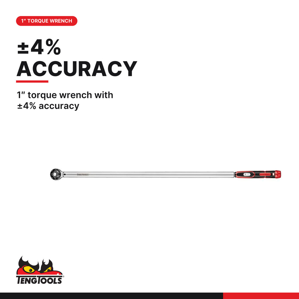 Teng Tools 1 inch drive Torque Wrench Plus, 200-1000 and 300-1500 Nm, 1 inch torque wrench with ±4% accuracy