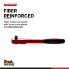 Teng Tools 1200FRP 1/4, 3/8 & 1/2 Inch Drive 45 Tooth Ratchet Handle, fiber reinforced handle with three metal plates for