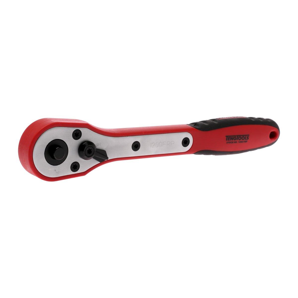 Teng Tools 1200FRP 1/4, 3/8 & 1/2 Inch Drive 45 Tooth Ratchet Handle on a white background