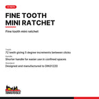Teng Tools 1400-72MN 1/4 Inch Drive Mini Ratchet Wrench, fine tooth mini ratchet