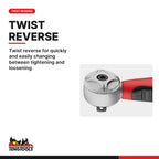 Teng Tools 1400-72MN 1/4 Inch Drive Mini Ratchet Wrench, twist reverse for quickly and easily changing between tightening