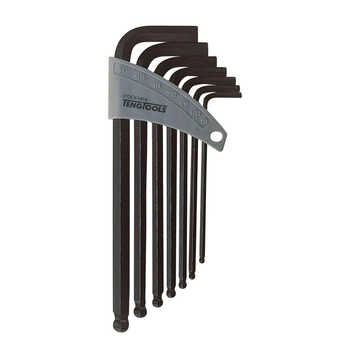 Teng Tools 1474 Ball Point Hex Key Set AF 7 Pieces on a white background