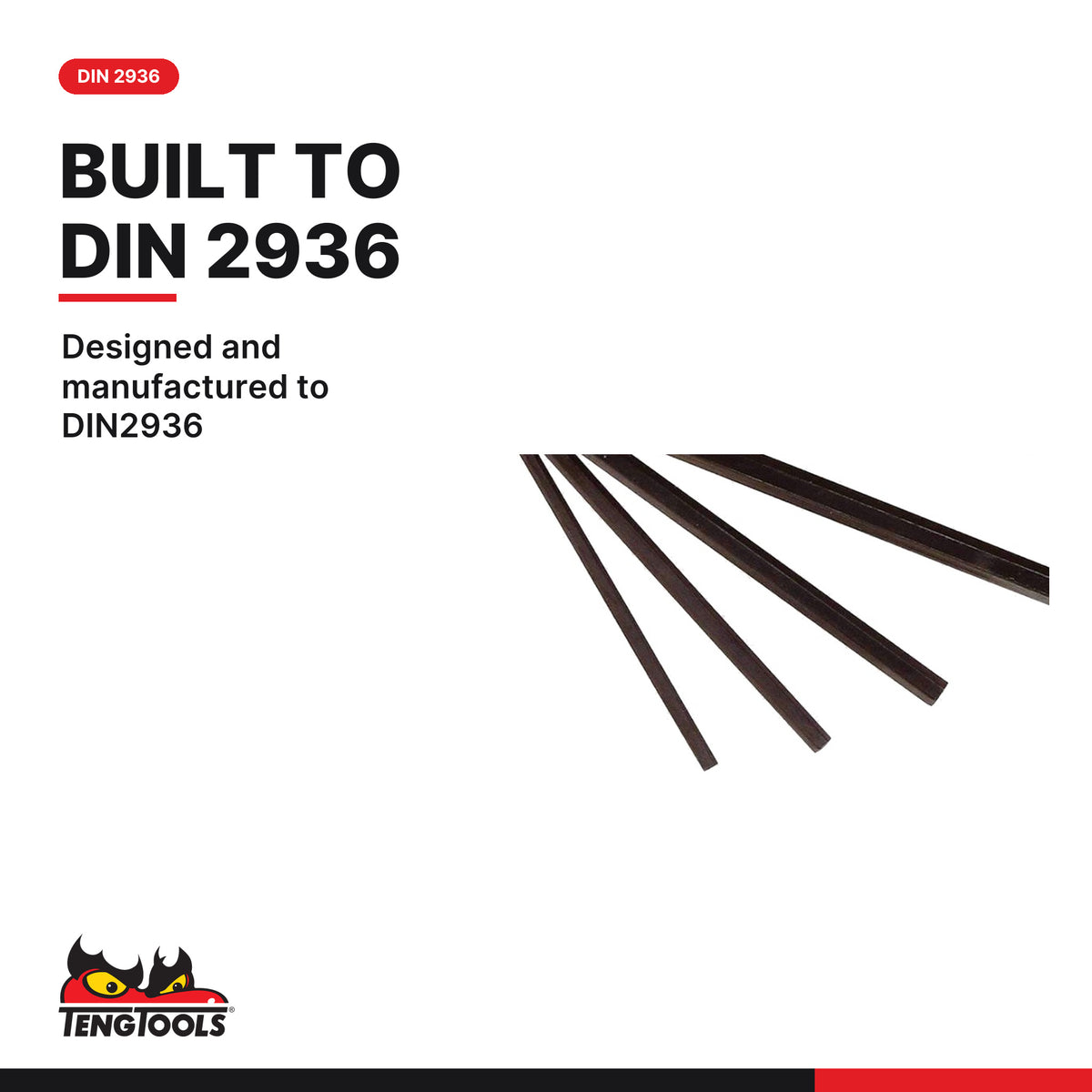 Teng Tools 1476NMM Folding Hex Key Set 1.5-6 mm ALU 7 Pieces, designed and manufactured to DIN2936