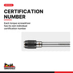Teng Tools 1492TSD 1 to 5 Nm 1/4 Inch Drive Torque Screwdriver, each torque screwdriver has its own individual certification