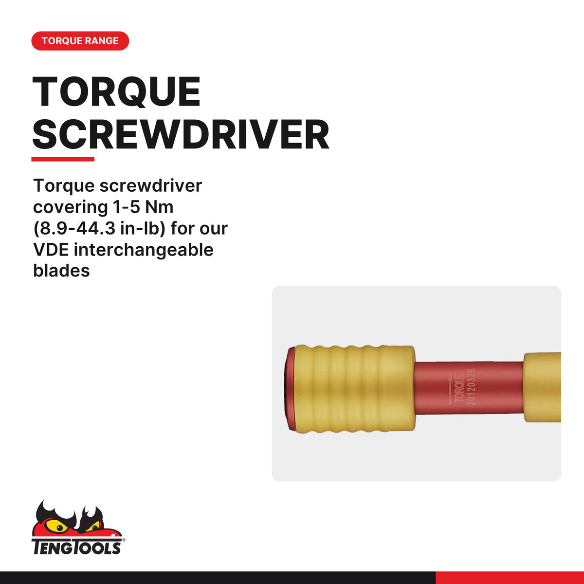 Teng Tools 1492TVSD 1/4 Inch Drive 1000 Volt Insulated Torque, torque screwdriver covering 1-5 Nm (8.9-44.3 in-lb) for our