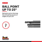 Teng Tools 1499AF Ball Point Hex Key Set CR-MO AF 9 Pieces, ball point end on the long key end giving access at angles of up