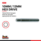 Teng Tools 210805 5-19 mm Hex Bit with 12 mm Hex Drive Shank, 10mm/12mm hexagon drive for use with appropriate bit holders