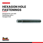 Teng Tools 210805 5-19 mm Hex Bit with 12 mm Hex Drive Shank, designed for use with fastenings with a hexagon hole