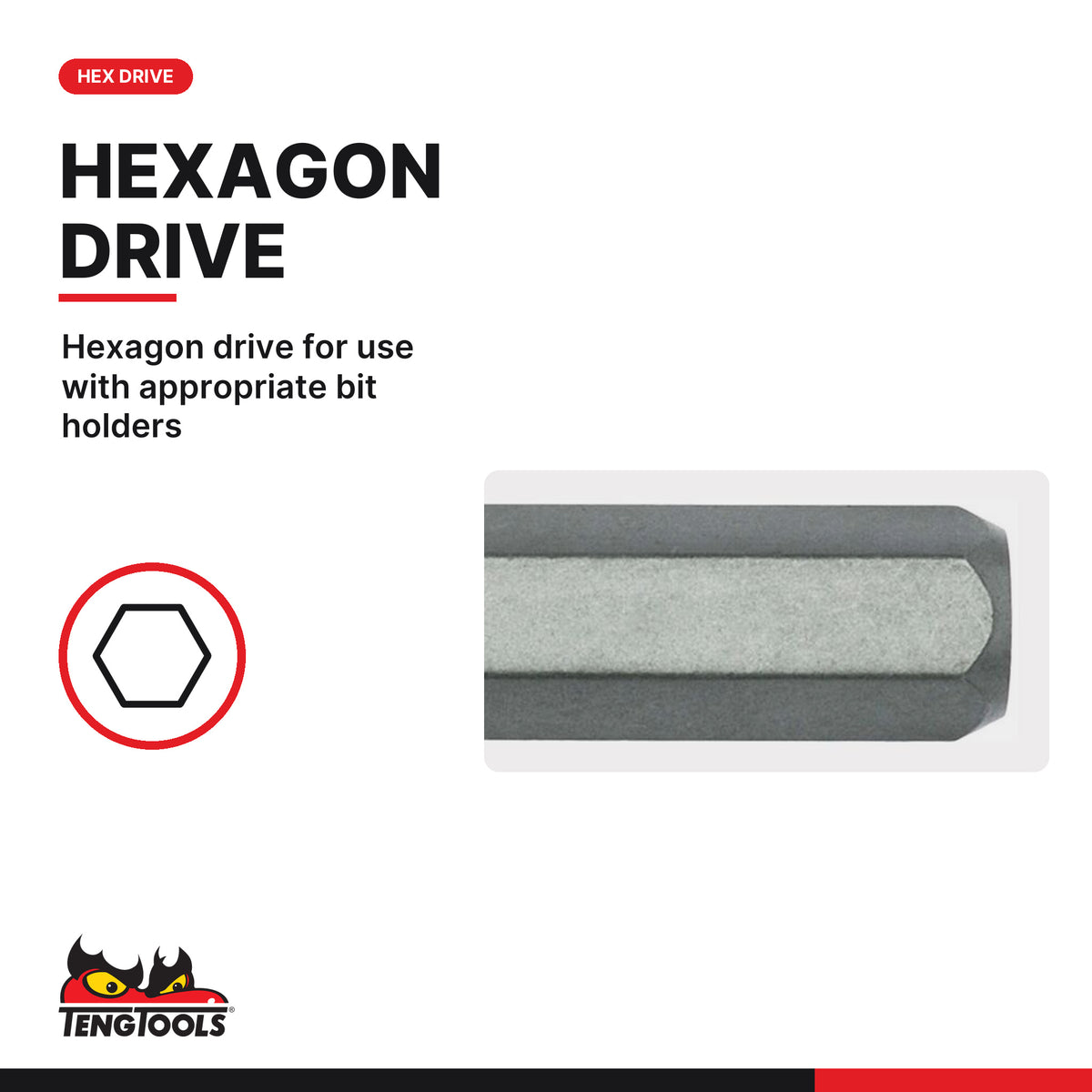 Teng Tools 220727 27 mm Torx Bit, hexagon drive for use with appropriate bit holders
