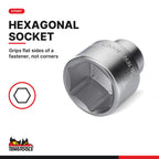 Teng Tools 3/4 inch drive 6-point metric socket, close-up of the hexagonal socket end