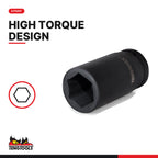 Teng Tools 3/4 inch drive 6-point SAE DIN deep impact socket, 6-point high torque design