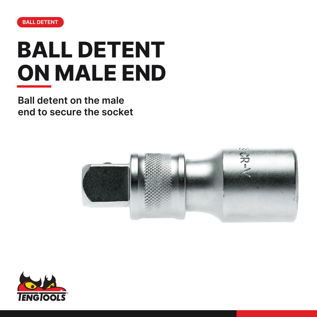 Teng Tools 3/4 in drive extension bar with safety lock, 100, 200 or 400 mm, ball detent on the male end to secure the socket