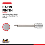 Teng Tools 3/8 inch drive long Torx bit socket, satin finish for a better grip when handling the socket