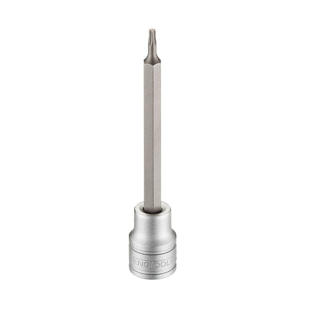 Teng Tools 3/8 inch drive long Torx (TX) bit socket on a white background