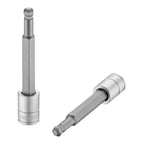 Teng Tools 3/8 inch drive metric ball point long hex bit socket on a white background