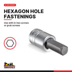 Teng Tools 3/8 inch drive metric hex bit socket for in-hex screws and grub screws