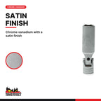 Teng Tools 3/8 inch drive flexible spark plug socket, 16 and 21 mm, chrome vanadium with a satin finish