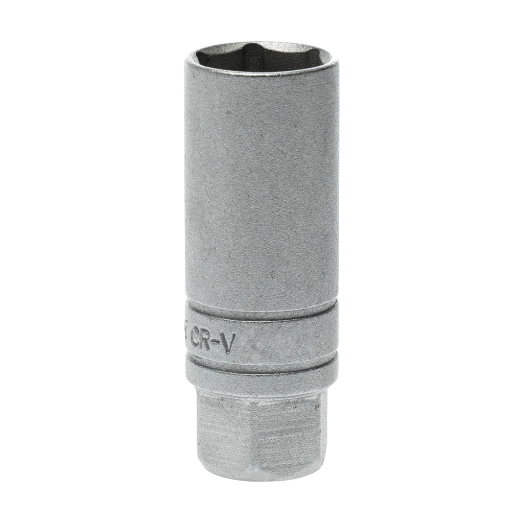 Teng Tools 3/8 inch drive spark plug socket 14 to 21 mm on a white background