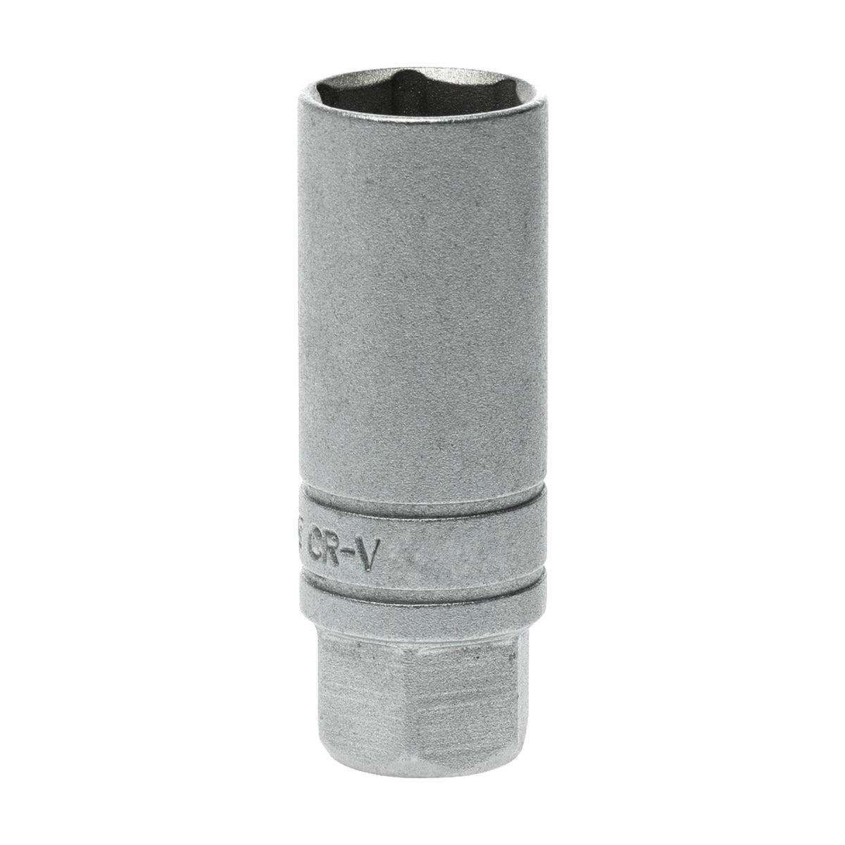 Teng Tools 3/8 inch drive spark plug socket 14 to 21 mm on a white background