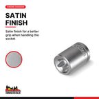 Teng Tools 3/8 inch drive TX-E external Torx socket E10 to E18, satin finish, chrome vanadium