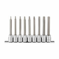 Teng Tools M3809TX 3/8" Long TX Bit Socket Clip Rail Set 9 Pieces on a white background