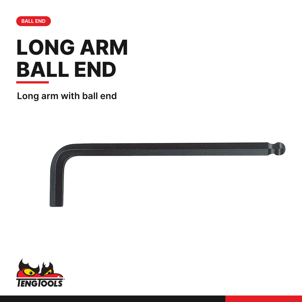 Teng Tools 3105015BL-C Ball Point Hex Key Metric 1.5-19 mm Individual, long arm with ball end