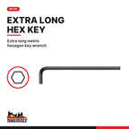 Teng Tools 3205015 1.5-10 mm Extra Long Metric Hex Key, extra long metric hexagon key wrench