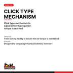 Teng Tools 3492UAG-E1 3/4 Inch Drive Torque Wrench, 100 to 600 ft-lb, click type mechanism to signal when the required