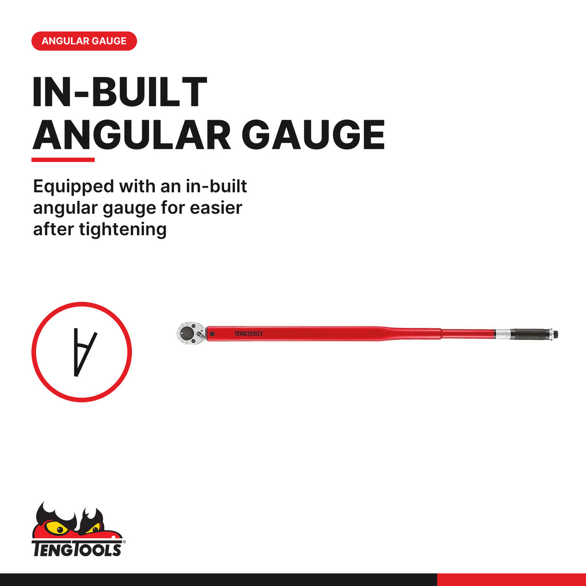 Teng Tools 3492UAG-E2 3/4 Inch Drive Torque Wrench 100 - 700 ft-lb, equipped with an in-built angular gauge for easier after