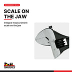 Teng Tools 4001 100-600 mm Adjustable Wrench, integral measurement scale on the jaw
