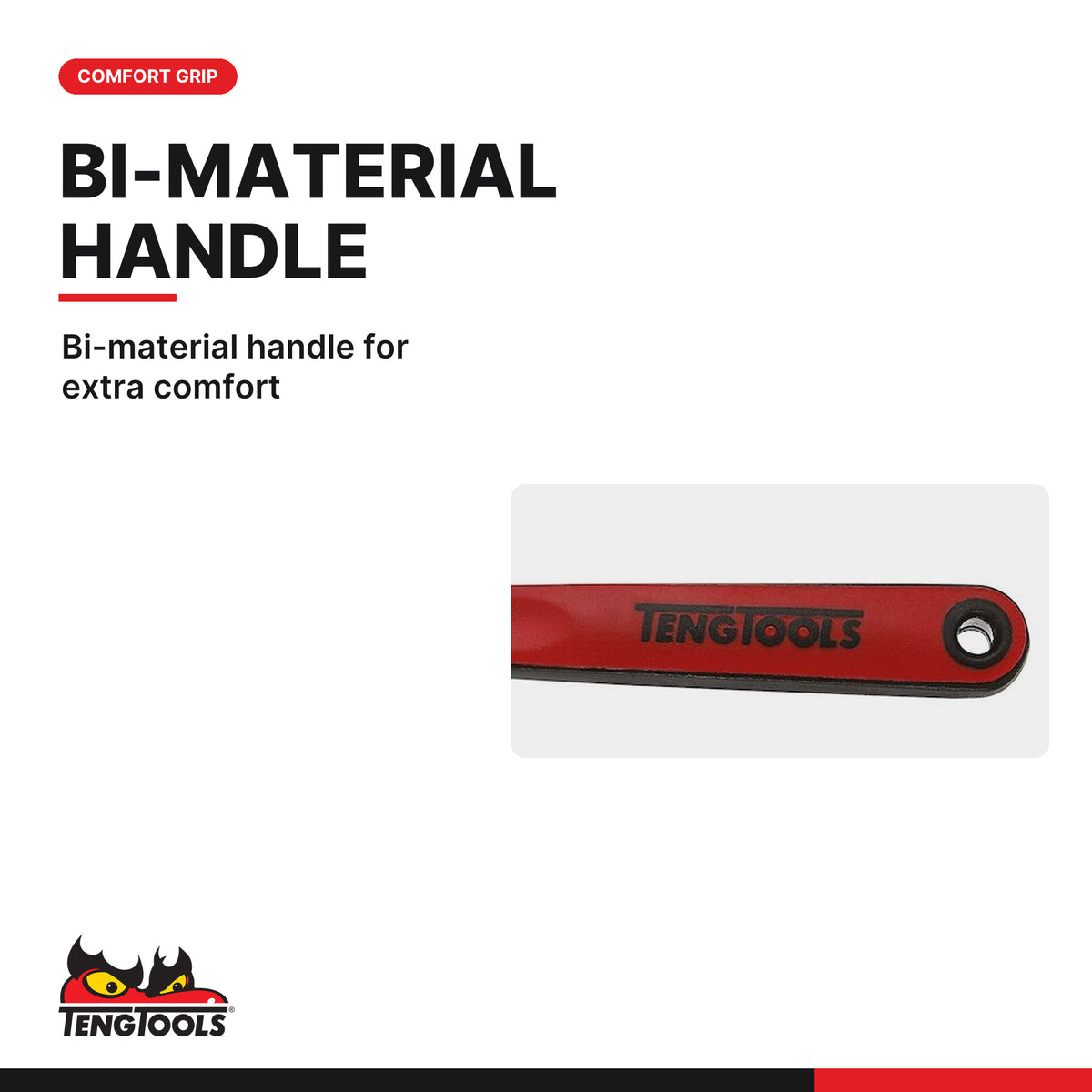 Teng Tools 4002IQ Adjustable Wrench 150-375mm TPR Grip Crescent Wrench, bi-material handle for extra comfort