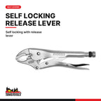 Teng Tools 401-10 Curved Jaw Locking Pliers 105-300 mm Power Grip Vise, self locking with release lever