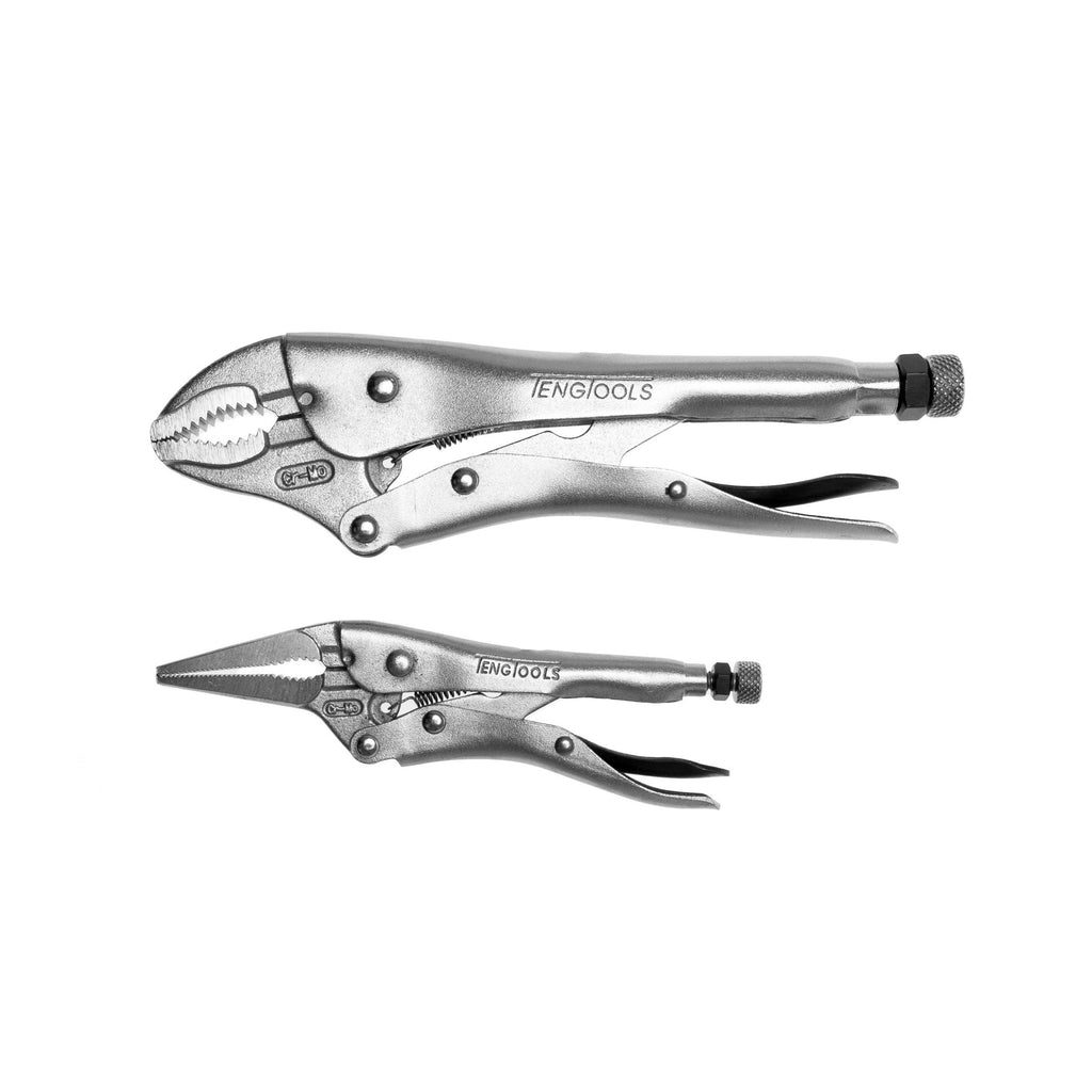 Teng Tools 402 2-Piece CrMo Locking Plier Set on a white background