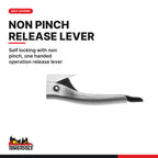 Teng Tools 404-6S 160 mm CrMo Long Needle Nose Locking Plier, self locking with non pinch, one handed operation release lever