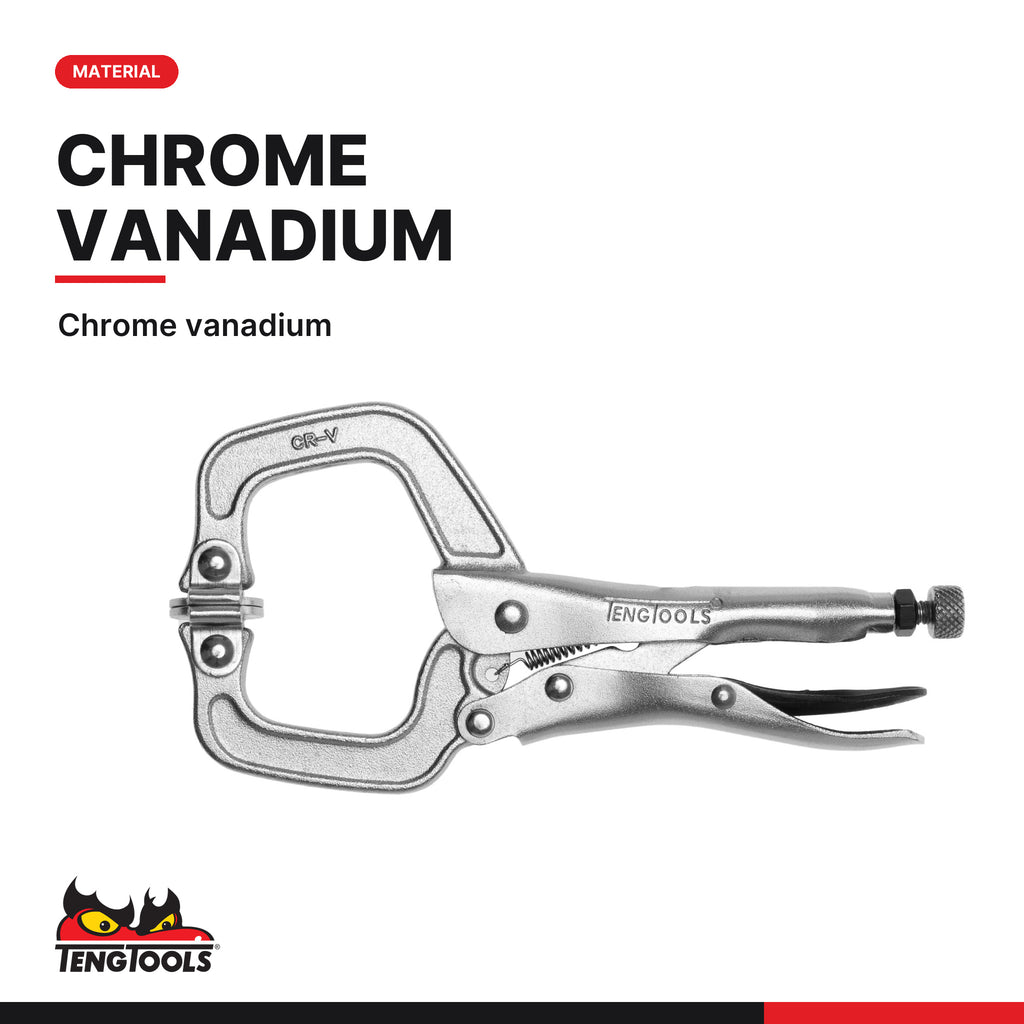 Teng Tools 406-6P Swivel C Clamp Locking Pliers 172-280mm, chrome vanadium