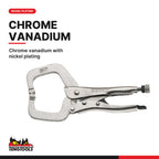 Teng Tools 406-6S C Clamp Locking Plier 172-285mm Non-Pinch Power Grip, chrome vanadium with nickel plating