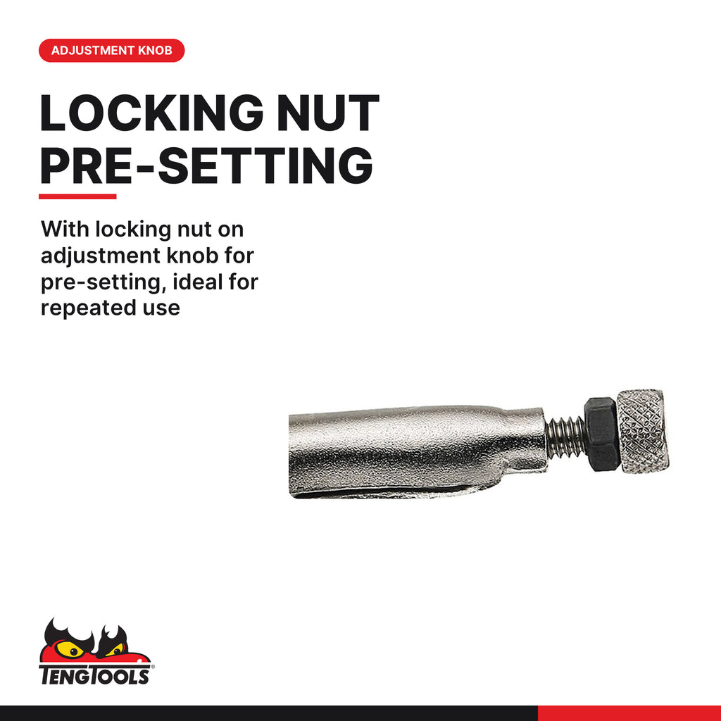 Teng Tools 406-6S C Clamp Locking Plier 172-285mm Non-Pinch Power Grip, with locking nut on adjustment knob for pre-setting