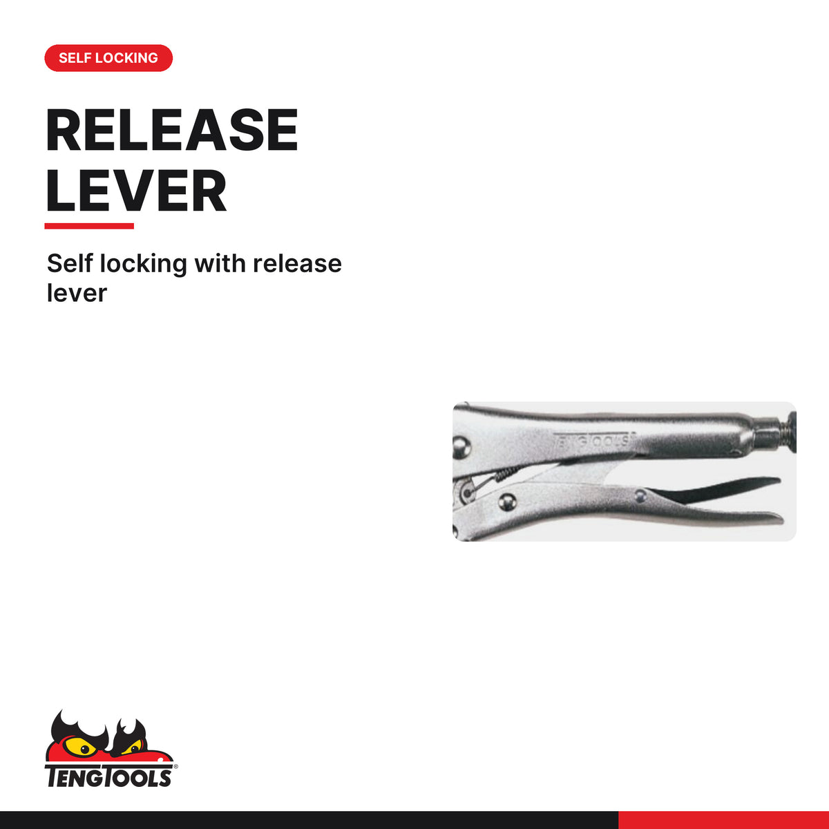 Teng Tools 406 Locking C Clamp Plier 172-280mm Power Grip, self locking with release lever
