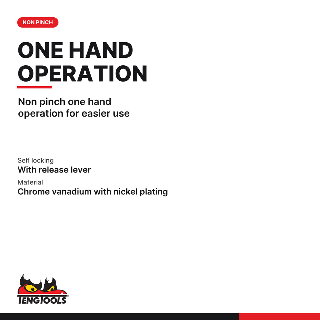 Teng Tools 409SP 300 mm Swivel Clamping Power Grip Plier Non Pinch, non pinch one hand operation for easier use
