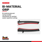 Teng Tools 494-7N Compact Tin Snip Straight/Left Cut Cr-Mo 182 mm, bi-material grip and spring-loaded mechanism for quicker