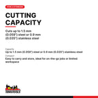 Teng Tools 494-7N Compact Tin Snip Straight/Left Cut Cr-Mo 182 mm, cuts up to 1.5 mm (0.059") steel or 0.9 mm (0.035")
