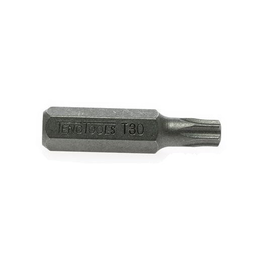Teng Tools TX impact driver bits with 5/16 in hex shank, 36 mm (1.4 in), TX30 to TX55 on a white background